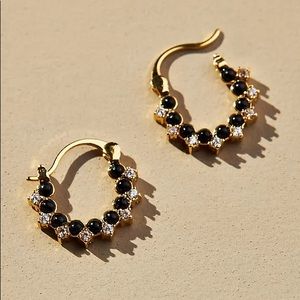 Anthropologie Opal Huggie Hoop Earrings